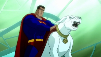 Krypto reacts to the film's blatant sexism. Good dog.